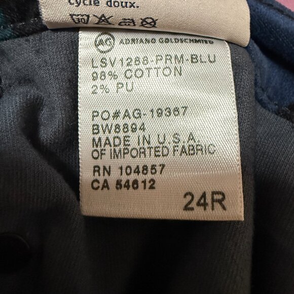 AG Adriano Goldschmied Legging Super Skinny Corduroy Pants Blue 24R Maximalist - Picture 12 of 16